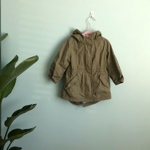 Baby Gap jersey lined green parka